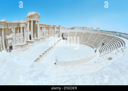 Amphithéâtre dans la ville antique de Palmyre, Syrie Banque D'Images