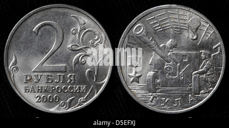 Pièce de 2 roubles, Toula, Russie, 2000 Banque D'Images