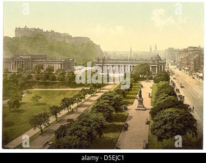 [Princess (c.-à-d. Princes Street et le château de) Scott's Monument, Édimbourg, Écosse] (LOC) Banque D'Images