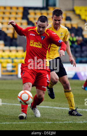 Livingston, Ecosse, Royaume-Uni. Samedi 30 mars 2013. Dunfermline's Ryan Wallace au cours de la v Livingston Dunfermline, SFL Div 1 Jeu, Braidwood Motor Company Stadium. Crédit : Colin Lunn / Alamy Live News Banque D'Images