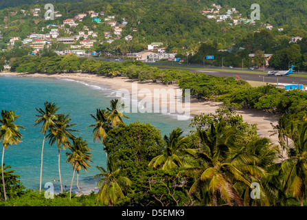 Vigie Bay St Lucia (avec George F.L. L'aéroport Charles ) Banque D'Images