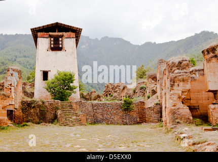 Historique Drukgyel Dzong à Paro, Bhoutan Banque D'Images