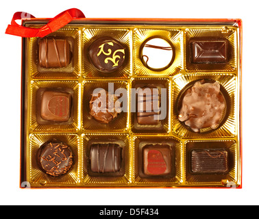 Boite de chocolats assortis Banque D'Images