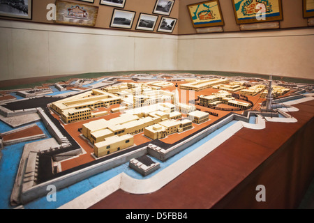 Modèle en bois du fort dans un musée, Fort Museum, Fort St George, Chennai, Tamil Nadu, Inde Banque D'Images