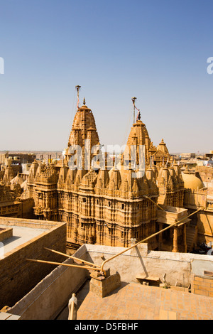 Jain temple à Fort Jaisalmer, Jaisalmer, Rajasthan, India Banque D'Images