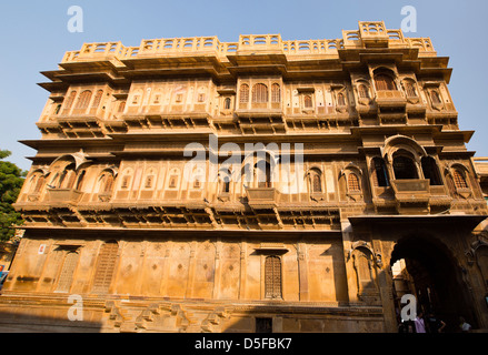 Détail de l'architecture d'un fort, Fort de Jaisalmer, Jaisalmer, Rajasthan, India Banque D'Images