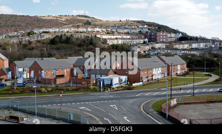 Showhome Bellway homes équité partagée site développement de nouveaux logements ci-dessous Kenfig Hill dans le sud du Pays de Galles Swansea UK KATHY DEWITT Banque D'Images