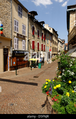 Rue de la République, Villefranche de Rouergue, Aveyron, France Banque D'Images