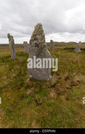 Le cercle de pierre IV Callanish sur l'île de Lewis dans les Hébrides extérieures, en Écosse. Banque D'Images