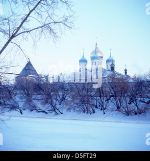 Monastère Novospassky at winter Banque D'Images