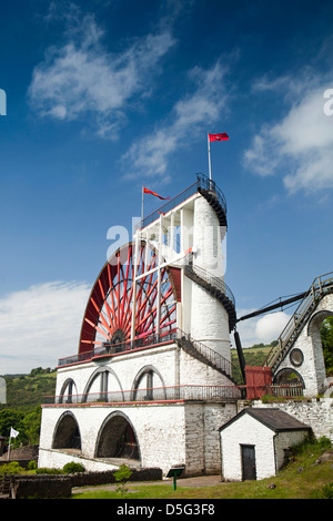 L'île de Man, Laxey, Lady Isabella, la plus grande roue hydraulique Banque D'Images