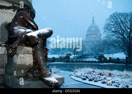 United States Capitol Building en hiver Tempête Banque D'Images