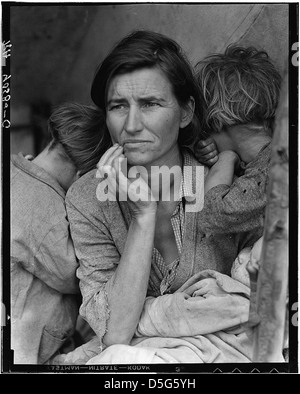 Les ramasseurs de pois démunies en Californie. Mère de sept enfants. L'âge de trente-deux. Nipomo, Californie (LOC) Banque D'Images