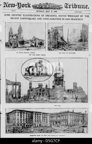 Certaines des illustrations graphiques de terribles ravages causés par le récent tremblement de terre et incendie à San Francisco (LOC) Banque D'Images