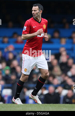 Stamford Bridge, Londres, Royaume-Uni. 1er avril 2013. Chelsea v Manchester United - FA Cup replay remporteront. Ryan Giggs (MU) Crédit : Paul Marriott Photography/Alamy Live News Banque D'Images