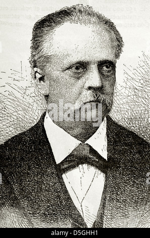 Hermann von Helmholtz (1821-1894). Médecin et physicien allemand. Gravure en notre siècle, 1883. Banque D'Images