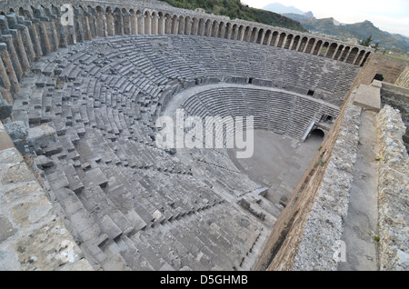 Le théâtre le mieux conservé de l'antiquité, le théâtre d'Aspendos près d'Antalya, Turquie Banque D'Images