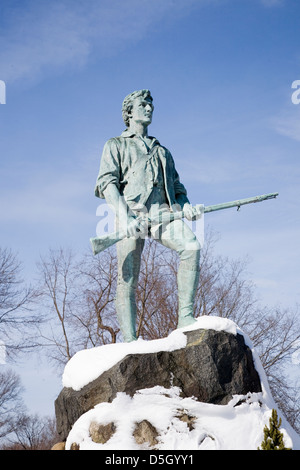 La guerre révolutionnaire, Lexington Minuteman Statue, Lexington, MA., New England, USA, Banque D'Images