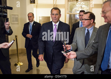 Le président de la Chambre John Boehner (R-OH) arrive à la U.S. Capitol Hill à Washington Banque D'Images