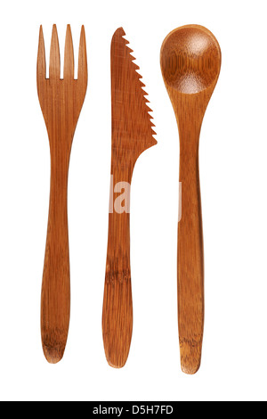 Couverts en bois Banque D'Images