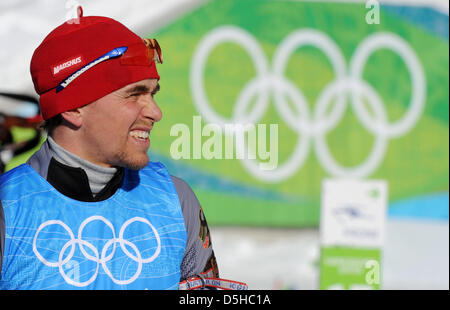 Le biathlète Allemand Michael Greis est photographié pendant une session de formation le 9 février 2010 à Whistler, Canada. Début des Jeux Olympiques 2010 à Vancouver le 12 février 2010.  + + +(c) afp - Bildfunk + + + Banque D'Images