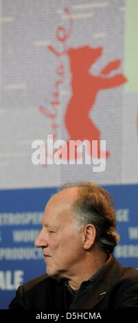 Le président du jury et le réalisateur allemand Werner Herzog parle au cours d'une conférence de presse pour le début de la 60e Berlinale International film festival Jeudi, 11 février 2010, au cours de la 60e Berlinale festival international du film de Berlin. Photo : Tim Brakemeier  + + +(c) afp - Bildfunk + + + Banque D'Images