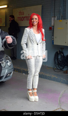 Londres, Royaume-Uni. 3e avril 2013. Jodie Marsh après feuilles apparaissant sur ce matin à ITV studios London 3 avril 2013. ARMSTEAD JOHNNY / Alamy Live News Banque D'Images