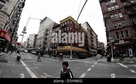 Rues de New York, Grand Street, Chinatown. Banque D'Images