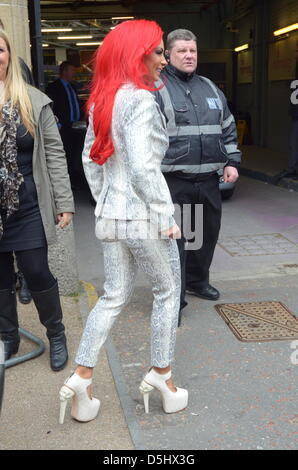 Londres, Royaume-Uni. 3e avril 2013. Jodie Marsh après feuilles apparaissant sur ce matin à ITV studios London 3 avril 2013. ARMSTEAD JOHNNY / Alamy Live News Banque D'Images