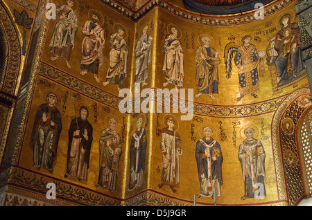 Des mosaïques byzantines de la cathédrale de Monreale, Palerme, Sicile, Italie. Banque D'Images