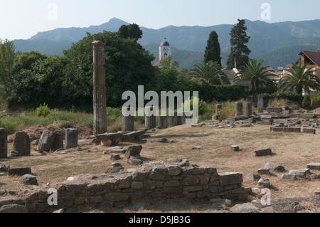 Le site archéologique et de l'Agora site romain vestiges romains de la ville de Thassos Limenas Banque D'Images