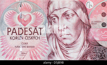 République tchèque 50 50 Korun Bank Note Banque D'Images