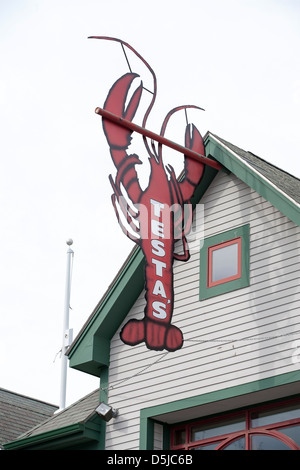 Un signe de homard sur Maine Street à Bar Harbor, Maine, USA Banque D'Images