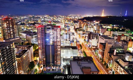 Sendai, Japon centre-ville paysage urbain. Banque D'Images