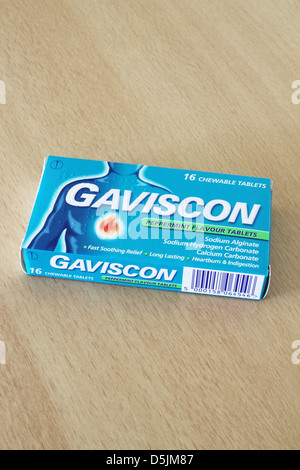 L'indigestion Gaviscon Relief Tablets Banque D'Images