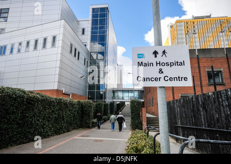 Inscrivez-vous à l'hôpital principal et le cancer centre, à l'hôpital de la ville de Belfast Banque D'Images
