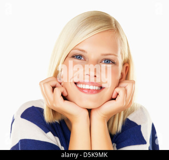 Studio portrait of young woman Banque D'Images