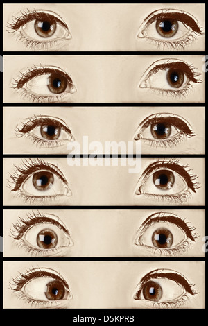 Ensemble de collage des gros plans yeux Banque D'Images