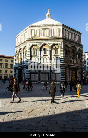 Florence le Baptistère (Battistero di San Giovanni). Banque D'Images