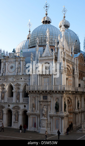 Du Palais des Doges, vue de dessus dans la cour, Venise Banque D'Images