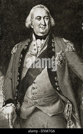 Charles Cornwallis, 1er marquis Cornwallis (1738-1805). Officier de l'armée britannique. La gravure. Banque D'Images