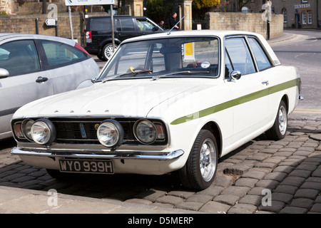 Ford Cortina Mk 1 stationné jusqu'à Skipton Yorkshire Dales, au Royaume-Uni, Angleterre Banque D'Images