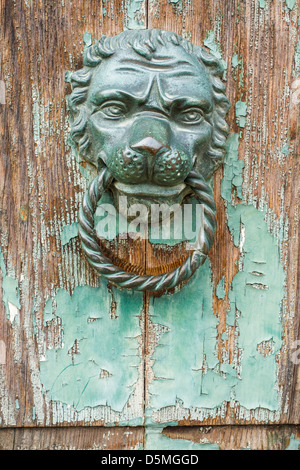 Tête de Lion heurtoir dans l'île de Murano. Banque D'Images