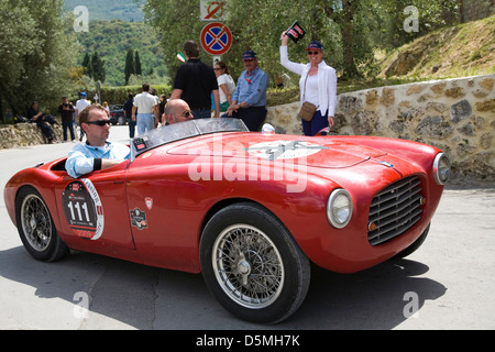 L'Europe, Italie, Toscane, Monteriggioni, 1000 miles, voitures anciennes, siata Banque D'Images