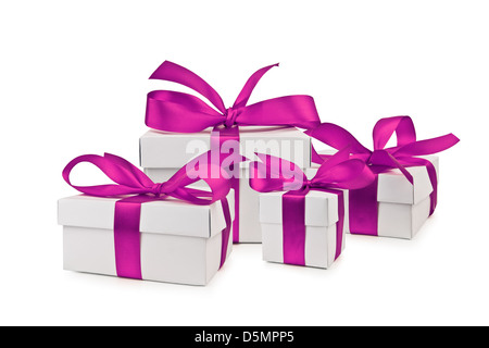 Ensemble de boîte-cadeau isolated Banque D'Images