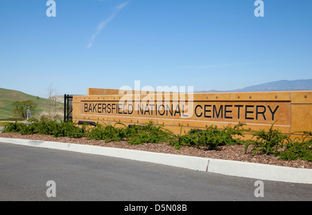 Entrée au cimetière des anciens combattants National Bakersfield, Californie, 2013. Banque D'Images