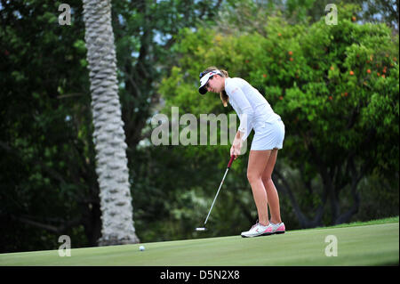 04 avril, 2013 : Sandra Gal pendant le premier tour de l'Championnat Nabisco Kraft à Mission Hills Country Club de Rancho Mirage, en Californie, John Green/CSM Banque D'Images