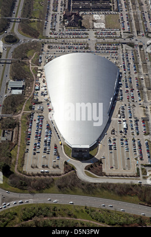 Vue aérienne de l'édifice Xscape dans le centre-ville de Milton Keynes Banque D'Images