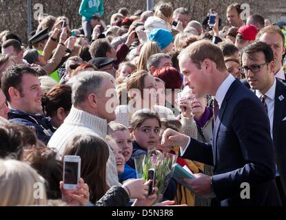 Glasgow, Ecosse, 04 avril 2013. Le duc et la duchesse de Cambridge visiter le Donald Dewar Lieu de loisirs à Drumchapel pour lancer un nouveau projet écossais pour leur fondation, Glasgow 04-04-2013 Photo : PRE-Albert Nieboer / Pays-Bas OUT Banque D'Images