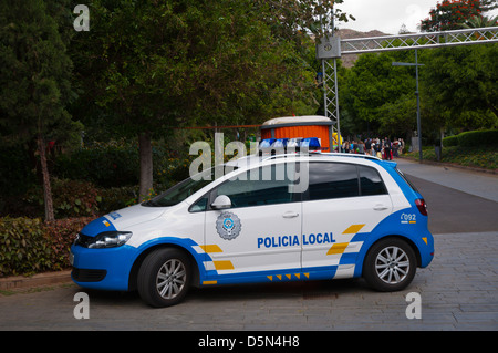 Voiture de police centre ville de Santa Cruz Tenerife island Iles Canaries Espagne Banque D'Images